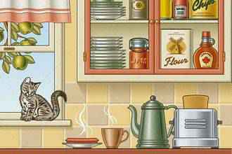 Cocina retro para Illustrator