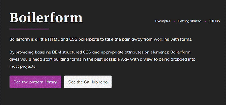 ทรัพยากร CSS ฟรี Boilerform