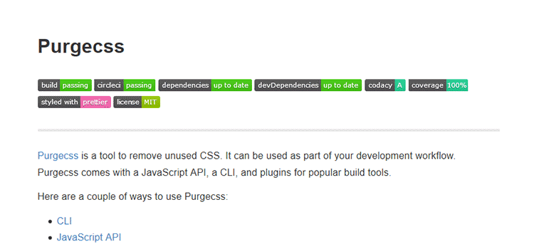 CSSリソース無料Purgecss