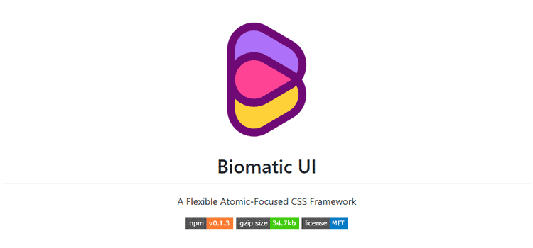 CSS 資源 免費 Biomatic UI