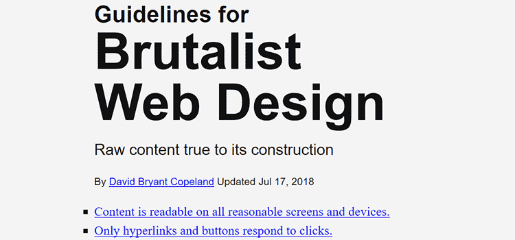 Directrices para el diseño web brutalista