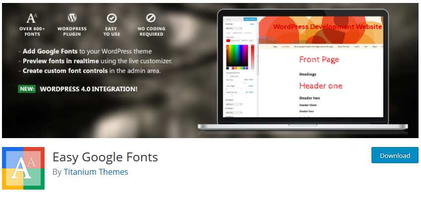 Fácil Google Fonts wordpress php