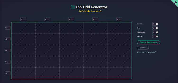 โปรแกรมสร้างกริด CSS