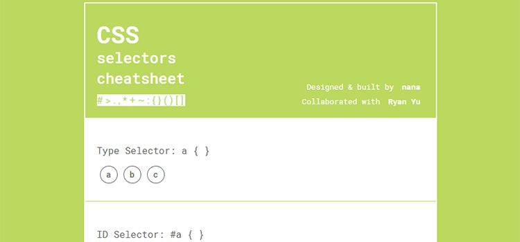 Cheatsheet dei selettori CSS