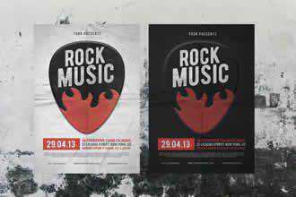 Rock Müzik El İlanı Posteri