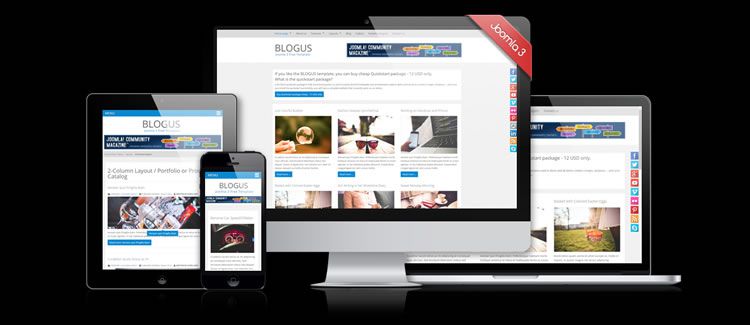 Blogus blogging template Joomla gratuito