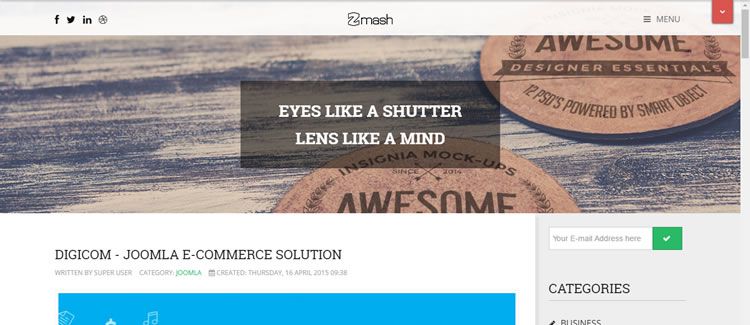 Zmash Expose Framework Bootstrap template joomla gratuito