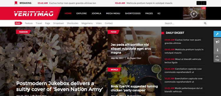 SJ VerityMag YT Framework V3 Bootstrap șablon joomla gratuit