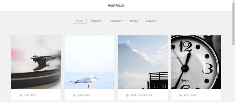 Photographer Portfolio grid animation gratuit șablon joomla