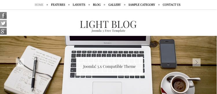 Light Blog flexslider ücretsiz joomla şablonu