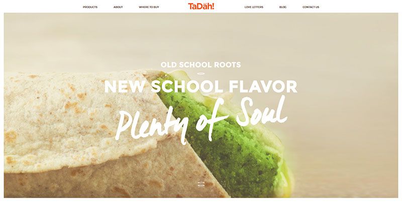 Tadah Foods 手繪排版網頁設計趨勢