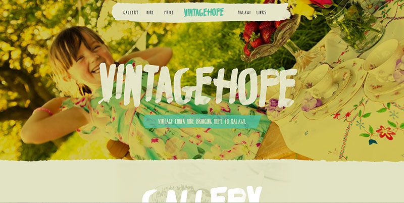 Tren desain web tipografi yang digambar tangan Vintage Hope