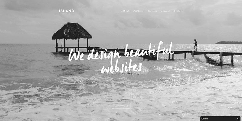 We Are Island tren desain web tipografi yang digambar tangan