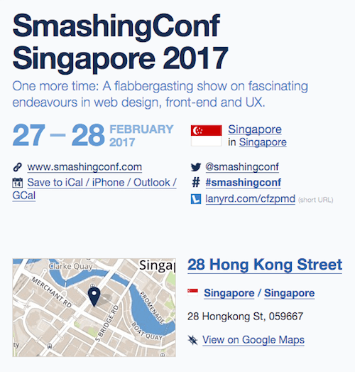 SmashingConf 新加坡 2017