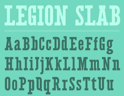 Tipografie Legion Slab