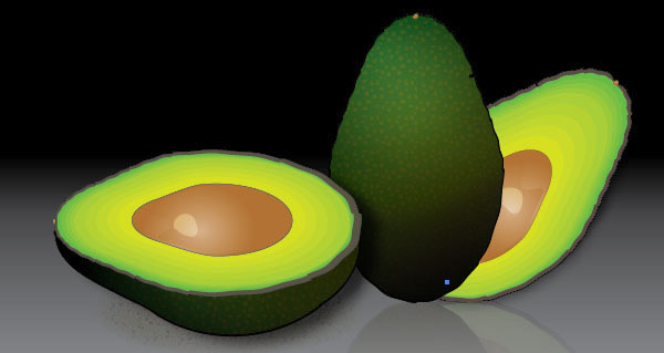 Erstellen Sie eine stilisierte Avocado