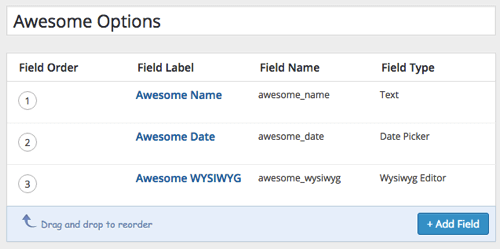 ACF fields configured