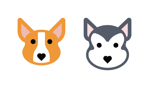 iconos de orgi y husky siberiano