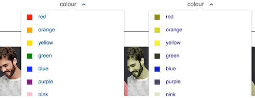 Selector de color de Amazon