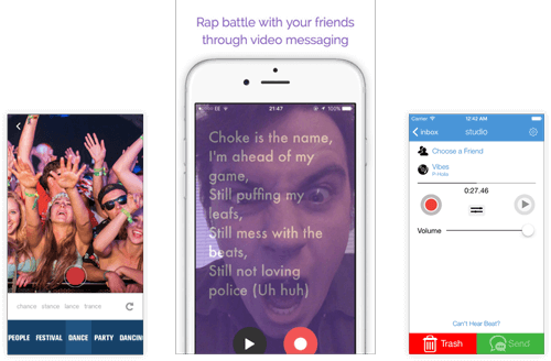 左から右へ：Rhymeo、Choke、およびRap Chat