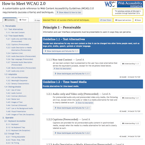 有時我們可以鏈接到現有標準，例如 WCAG 2.0。但很多時候，組織內已經存在相關標準。