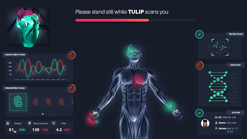 Концептуальная практика: пользовательский интерфейс для интеллектуального биометрического сканера, известного как TULIP
