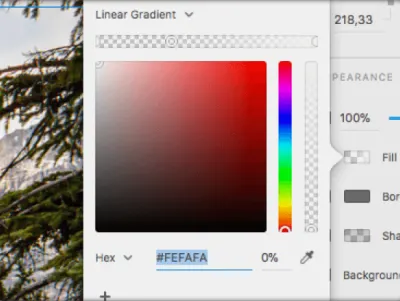 gradient liniowy z dwoma kolorami i przezroczystością