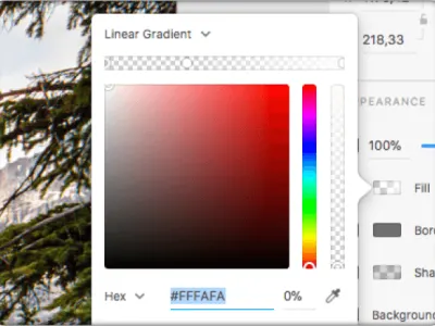 gradient liniowy z dwoma kolorami i przezroczystością