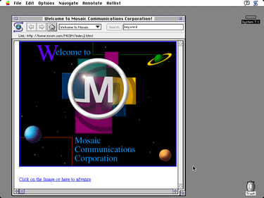 Mosaic 1.0 网络浏览器。