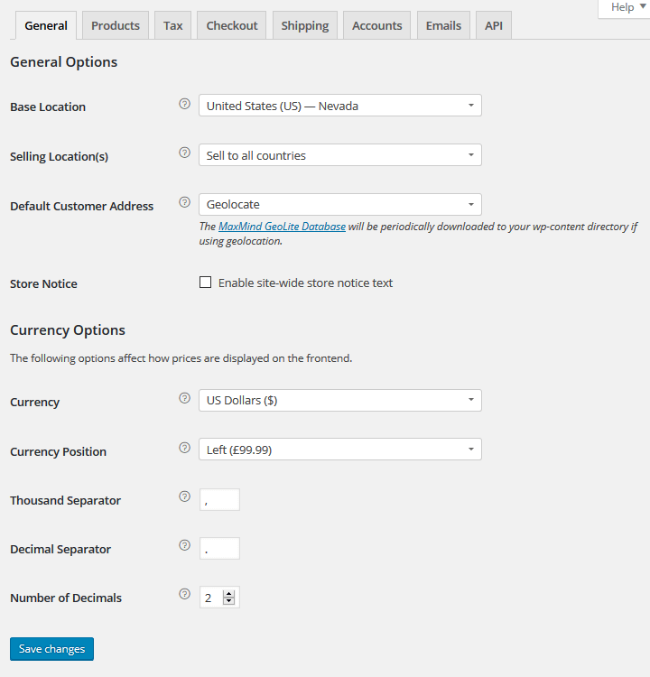 WooCommerce - Ustawienia ogólne