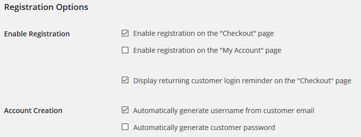 WooCommerce - 帳戶和結帳註冊設置