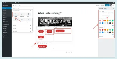 เค้าโครงปุ่มใน Gutenberg