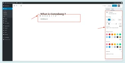 ตัวเลือกตัวแก้ไขข้อความ Gutenberg