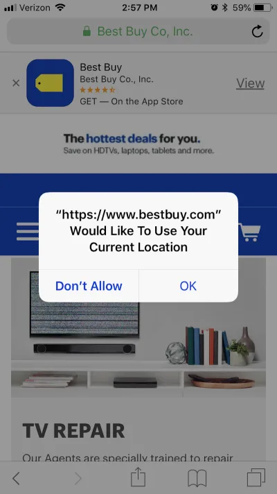 Best Buy запрашивает геодоступ