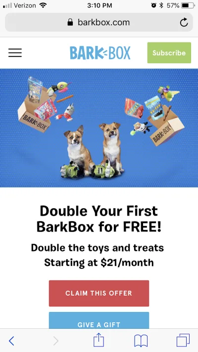 Горячие клавиши CTA BarkBox