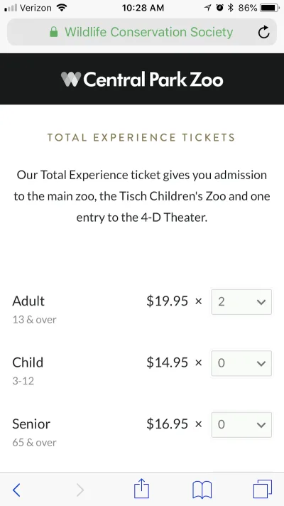 Tiket Central Park Zoo