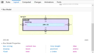 Панель Box Model в Firefox DevTools