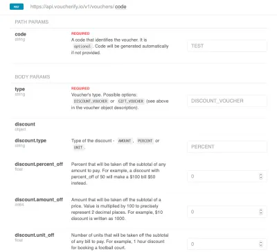 Выдержка из документации Voucherify API