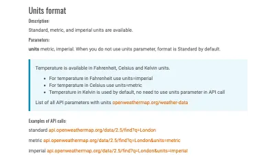 Выдержка из документации API OpenWeatherMap