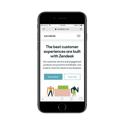 Zendesk 무료 데모 버튼