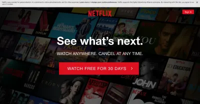 Скриншот домашней страницы Netflix