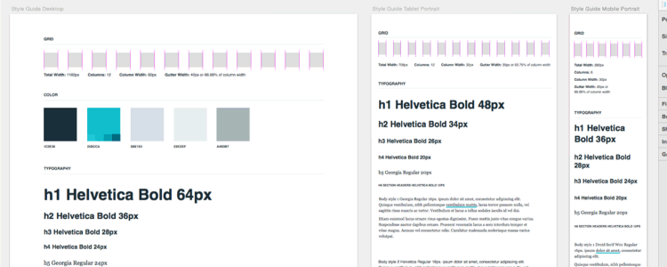 Schiță responsive Digital Style Guide