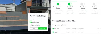 configurações de cookies