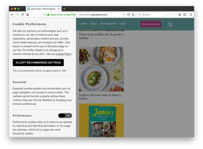 Preferências de cookies Jamie Oliver
