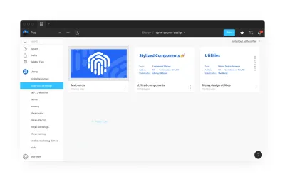 Une capture d'écran du projet open source Figma de Liferay