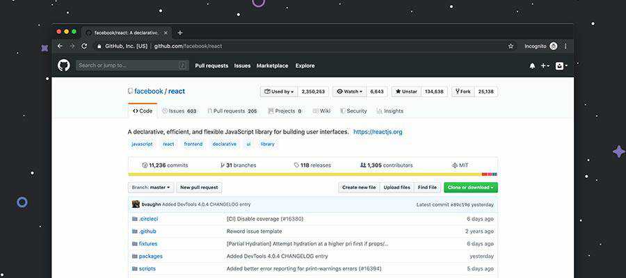 Halaman repositori GitHub.