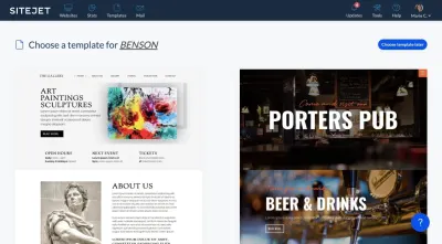 Sitejet имеет десятки шаблонов веб-сайтов