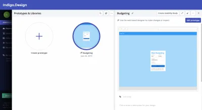 Доступ к редактору прототипов Indigo.Design