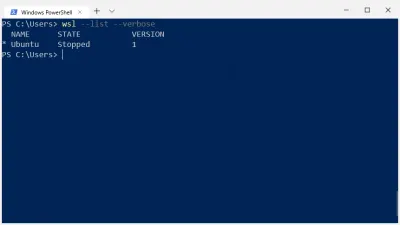 Составление подробного списка всех экземпляров WSL, запущенных из Powershell.