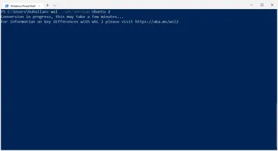 Установка версии WSL на версию 2 с помощью Powershell